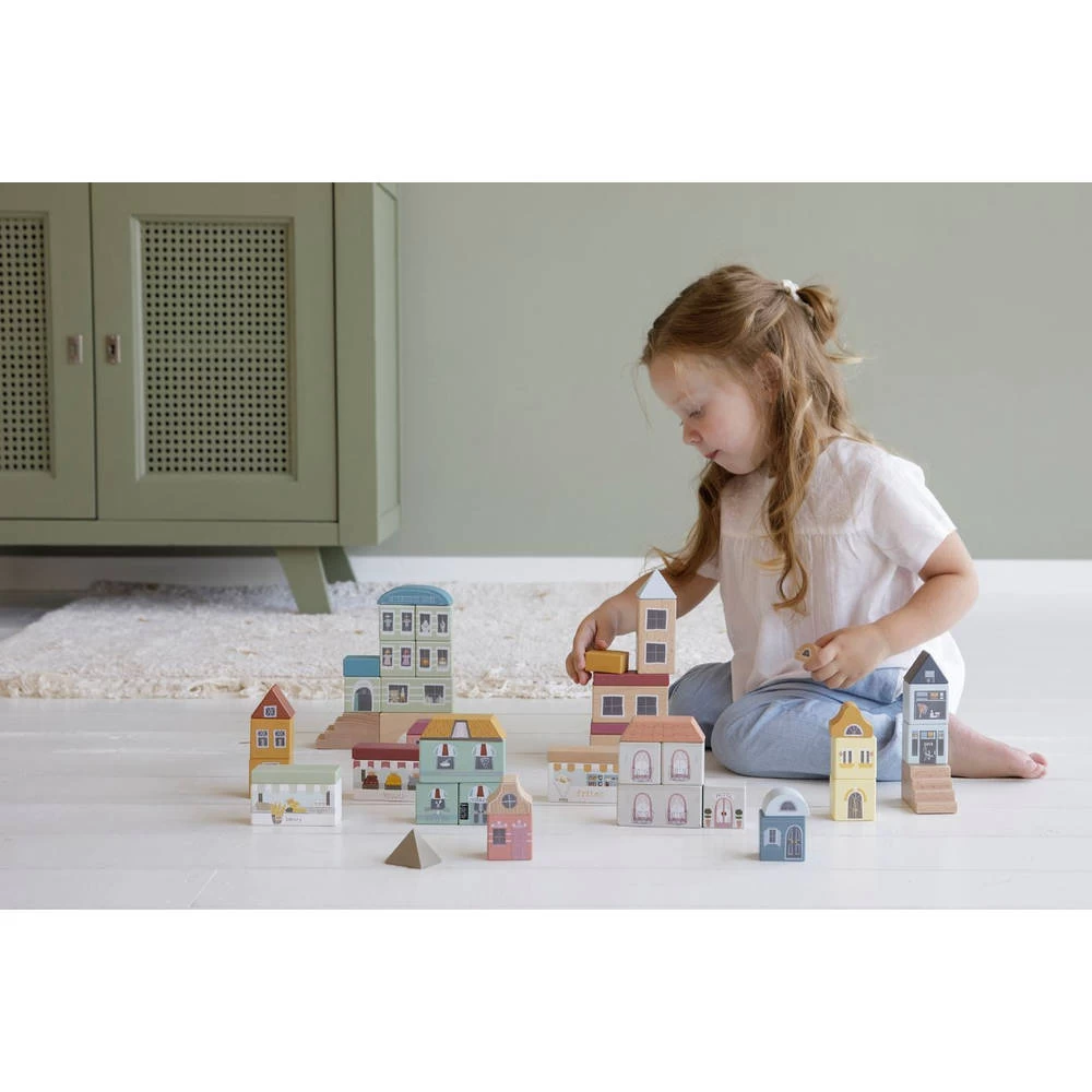 Little Dutch Little Railway Collection Blokkenstad 50-delig - Afbeelding 4