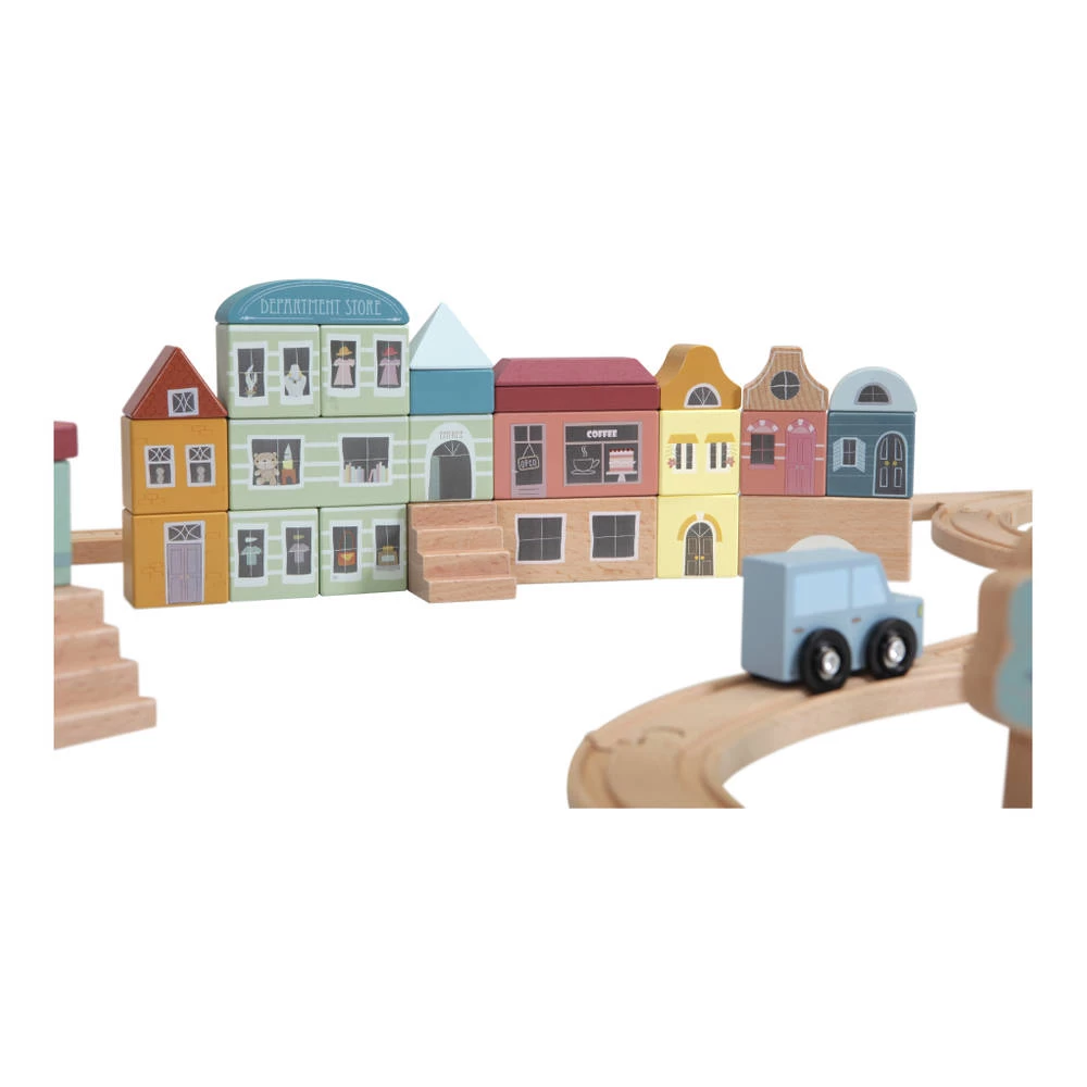 Little Dutch Little Railway Collection Blokkenstad 50-delig - Afbeelding 2