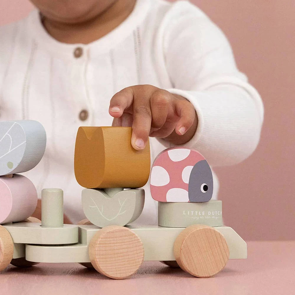 Little Dutch Flowers & Butterflies FSC Blokkentrein - Afbeelding 3